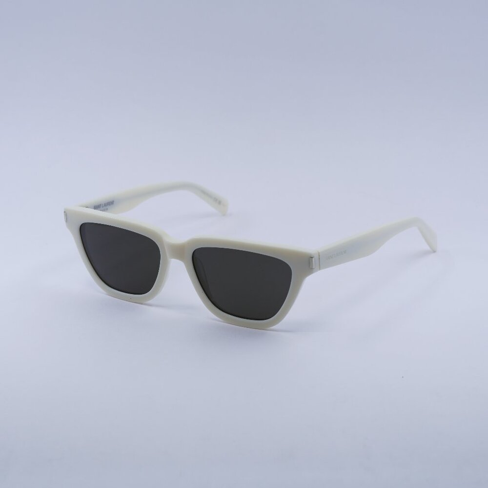 Saint Laurent SL462 SULPICE 018 Sunglasses Ivory Cat Eye Frame, Grey Lenses
